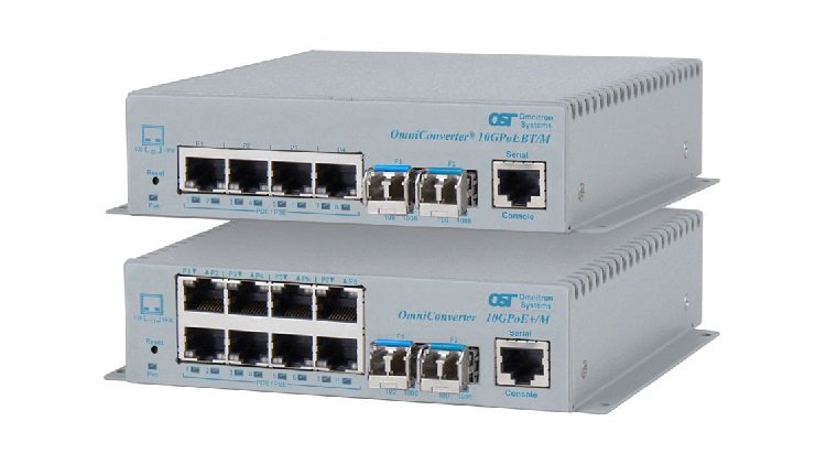 Omnitron introduces 10Gigabit Ethernet switch products with PoE