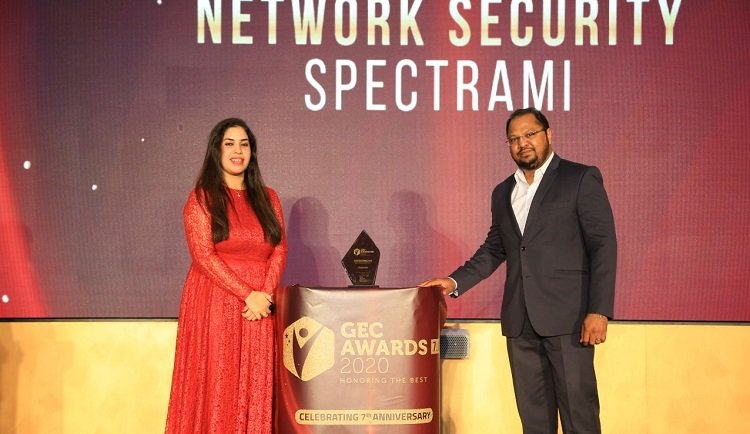 Spectrami’s COO, Ilyas Mohammed receiving the award