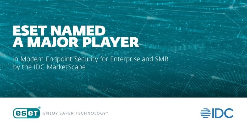 ESET recognized as a major player in IDC MarketScape