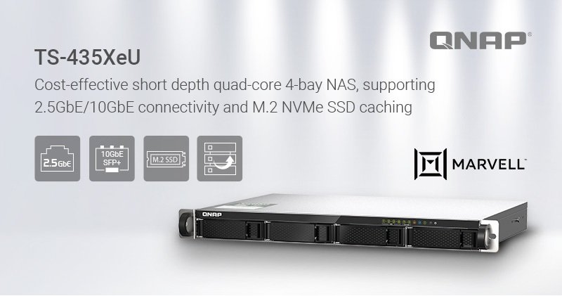 QNAP unveils TS-435XeU short depth Rrackmount NAS